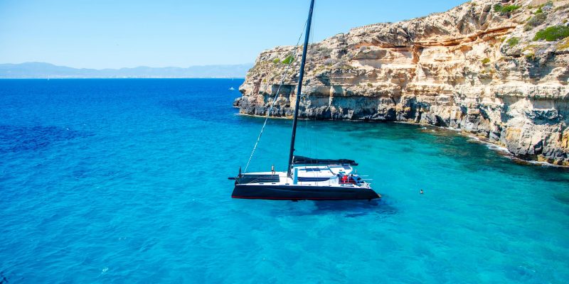 HH66 catamaran under sail