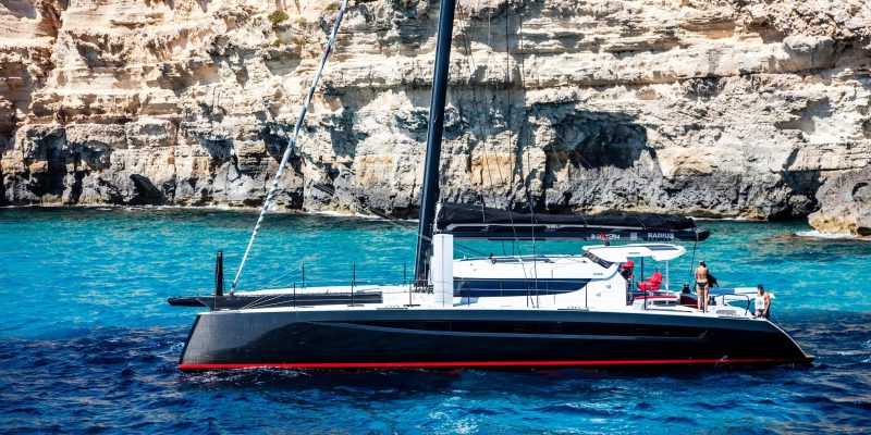 HH66 catamaran under sail