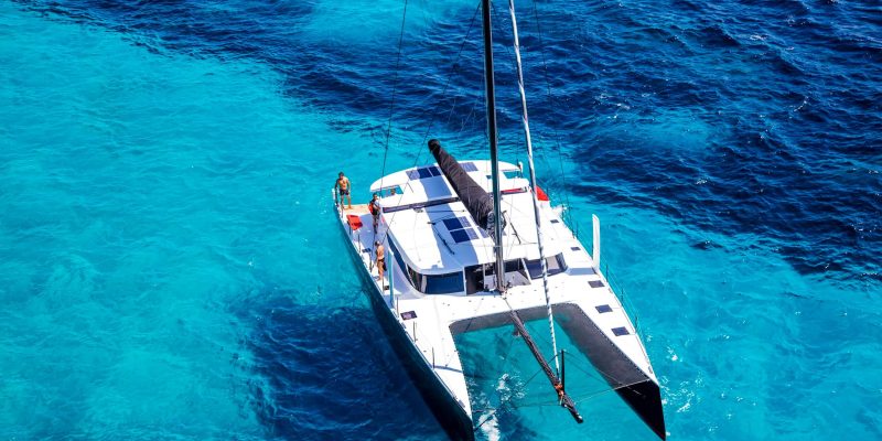 HH66 catamaran under sail