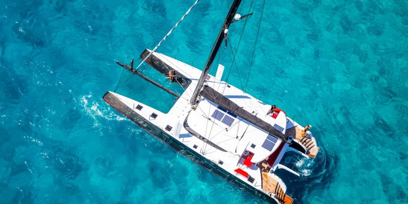 HH66 catamaran under sail