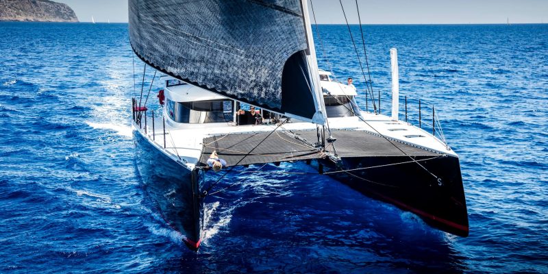 HH66 catamaran under sail