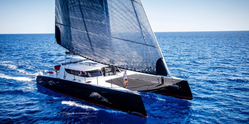 HH66 catamaran under sail