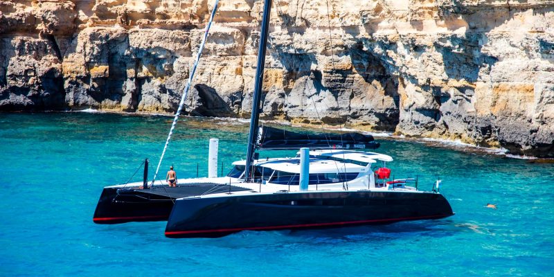 HH66 catamaran under sail