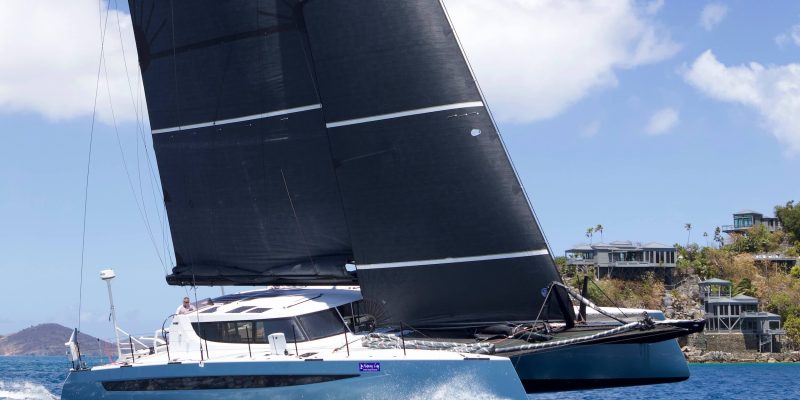 HH66 catamaran under sail