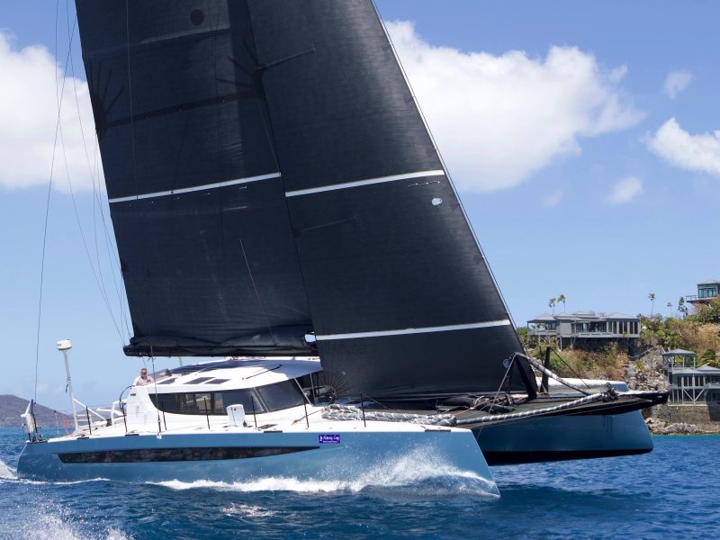 HH66 catamaran under sail