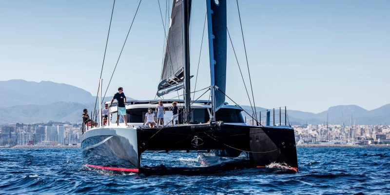 HH66 catamaran under sail