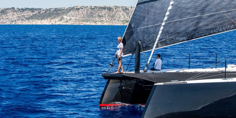 HH66 catamaran under sail