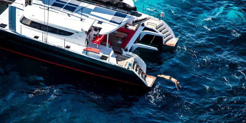 HH66 catamaran under sail