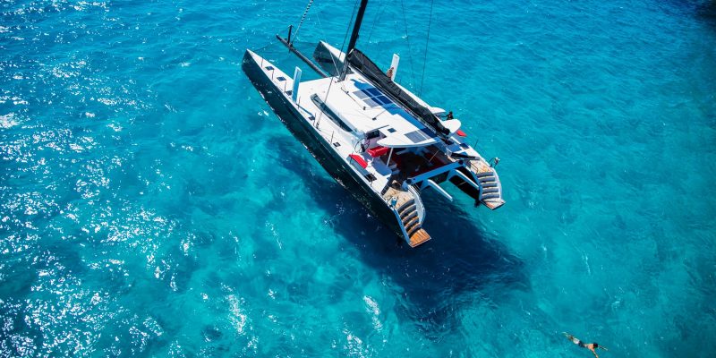 HH66 catamaran under sail