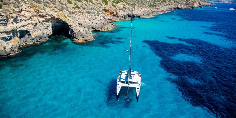 HH66 catamaran under sail